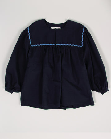 Volumed Seersucker Blouse