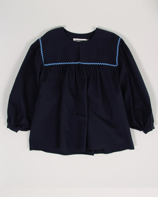 Volumed Seersucker Blouse