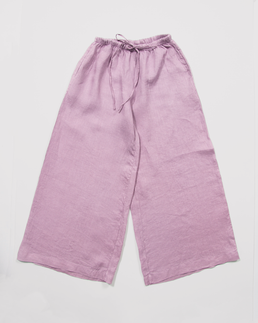 Pantalones de lino de pierna ancha