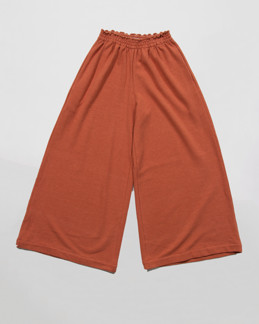 Pantalones anchos de mezcla de lino