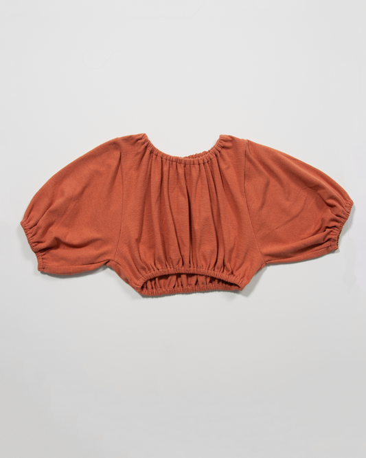 Volumed Linen Blend Top