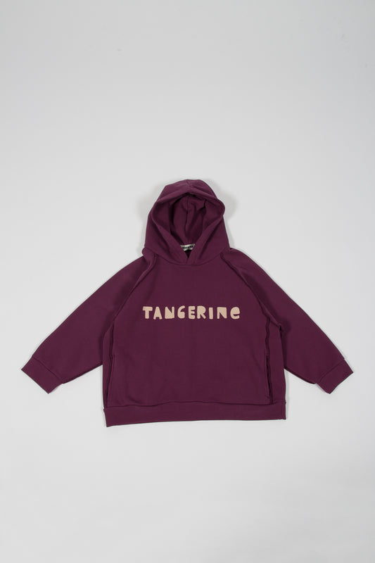 Sudadera con capucha de algodón orgánico con estampado de mandarina