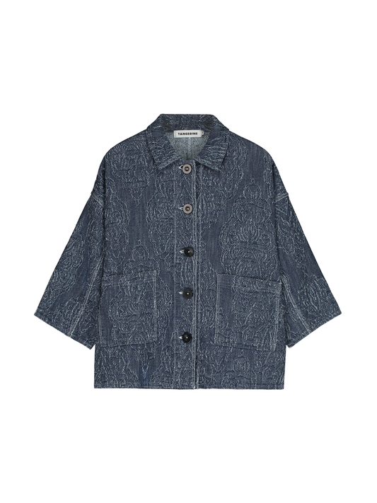 Chaqueta de jacquard cuadrada