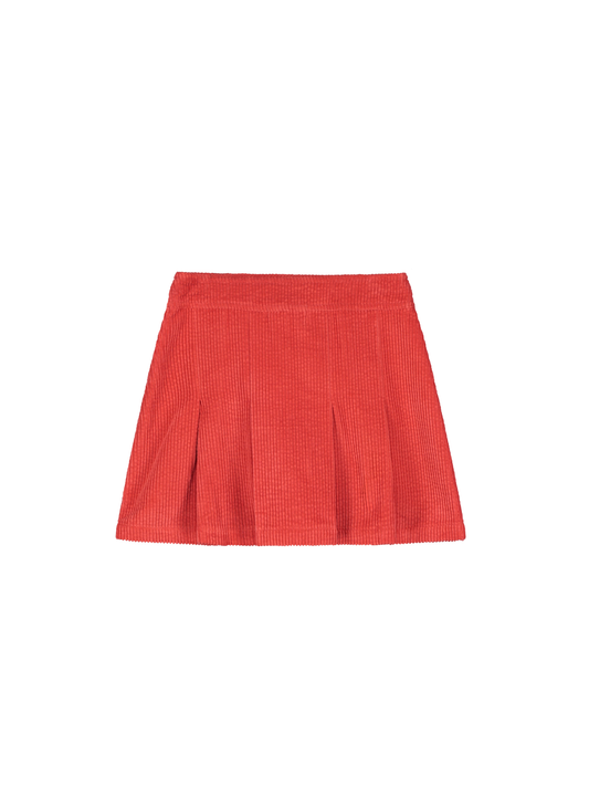 Dyed Corduroy Pleated Mini Skirt