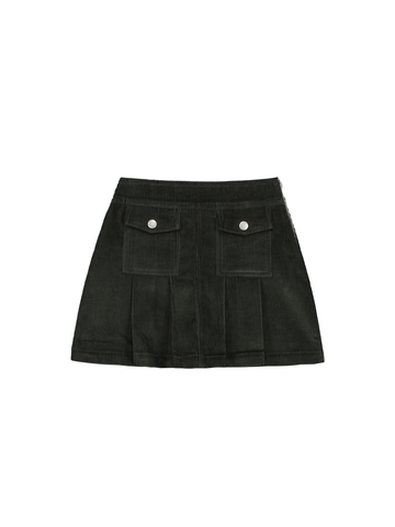 Corduroy Pleated Mini Skirt