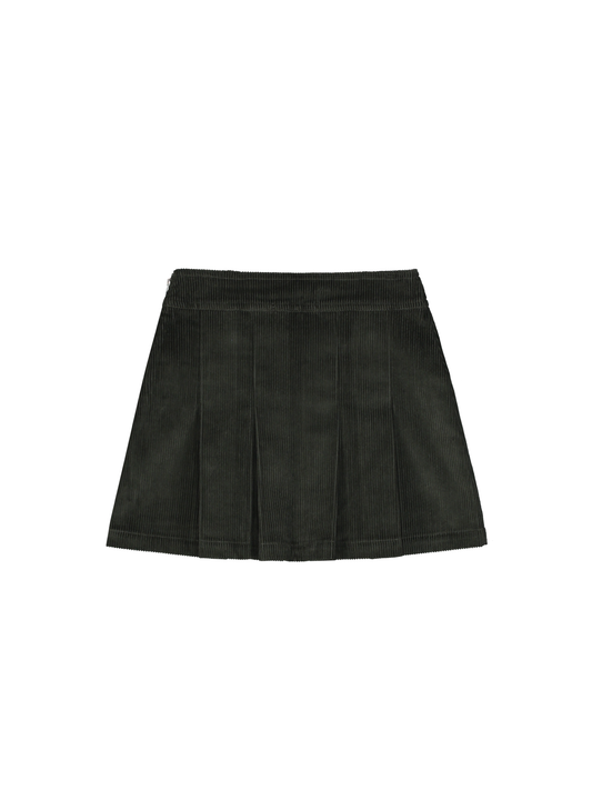 Corduroy Pleated Mini Skirt