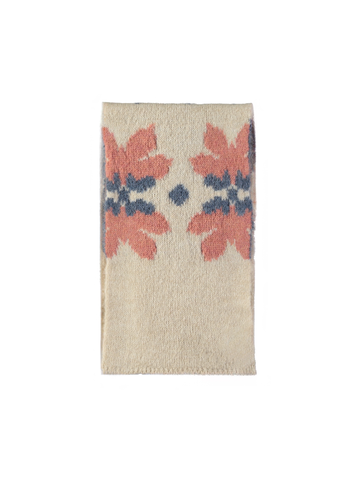 Knitted Scarf With Flower Motif