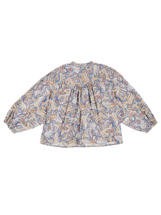 Poplin Pasley Pleated Blouse