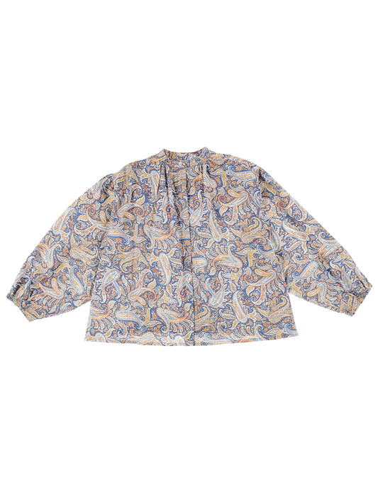 Poplin Pasley Pleated Blouse