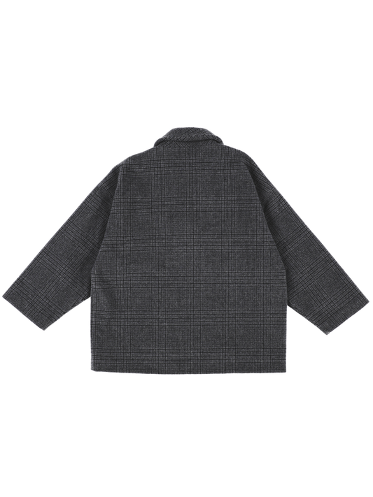 Checked Wool Cocoon Jacket