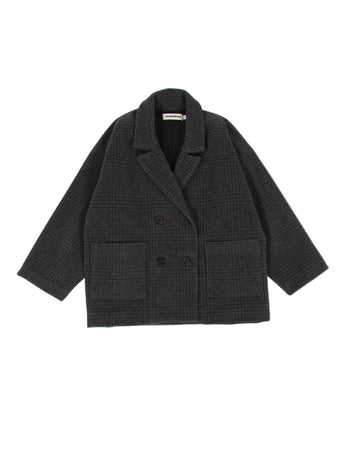 Checked Wool Cocoon Jacket