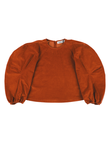 Corduroy Puff Sleeve Blouse