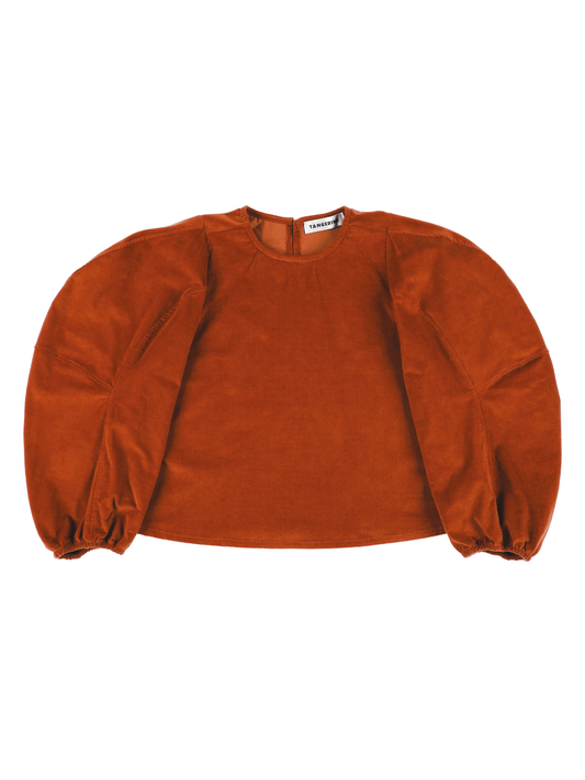 Corduroy Puff Sleeve Blouse