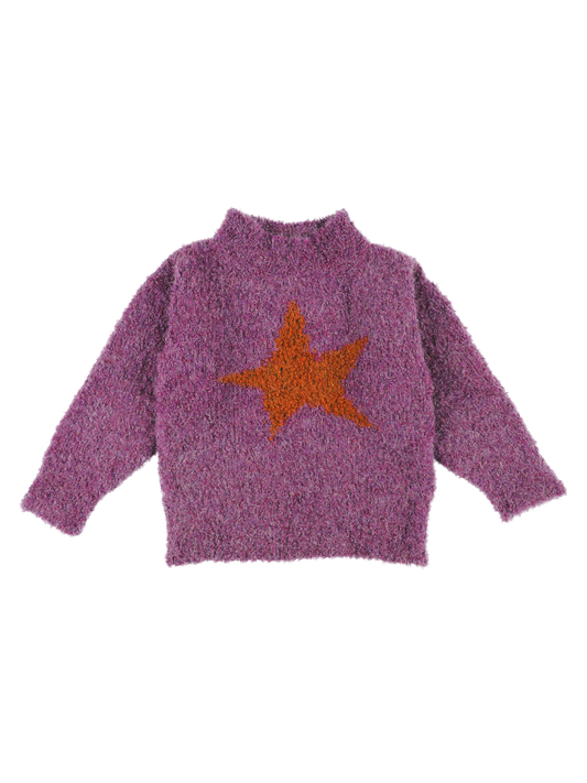 Purple Mohair Jumper with Star