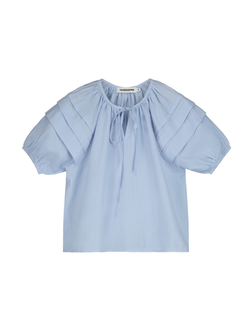 Pleated Seersucker Blouse