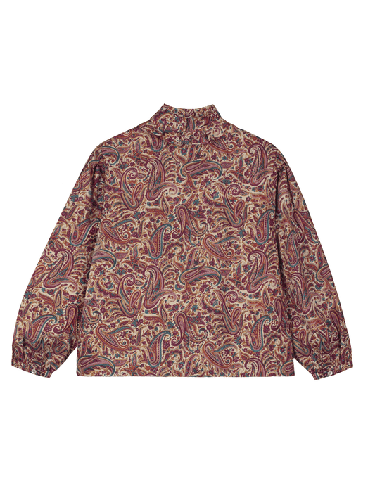 Paisley Ruffled Bow Blouse