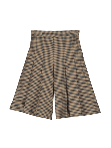 Houndstooth Pleated Bermuda Shorts