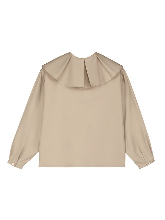Ruffled Collar Serge Blouse