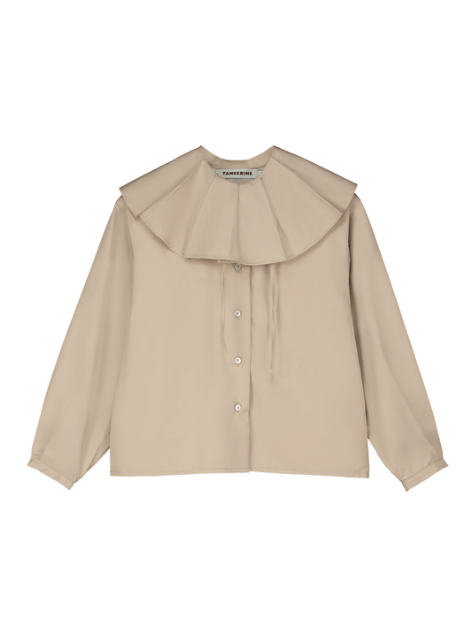 Ruffled Collar Serge Blouse