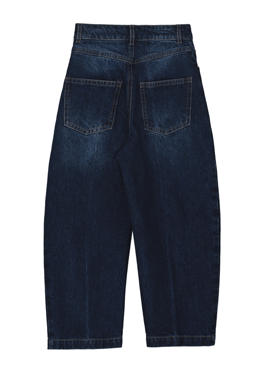 Stone-Washed Barrel Pants