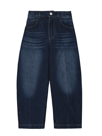 Stone-Washed Barrel Pants