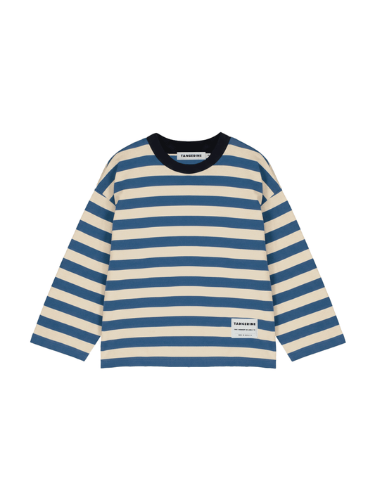Regata Cream/Light Blue Striped Long-Sleeve T-Shirt