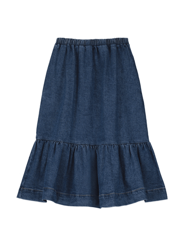Denim Gathered Skirt