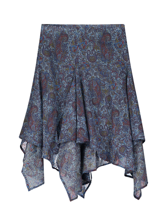 PAISLEY ASYMMETRICAL SKIRT