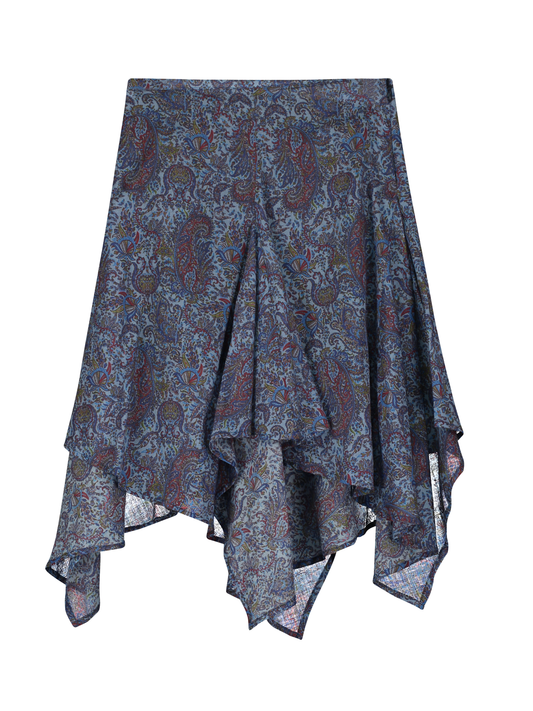PAISLEY ASYMMETRICAL SKIRT