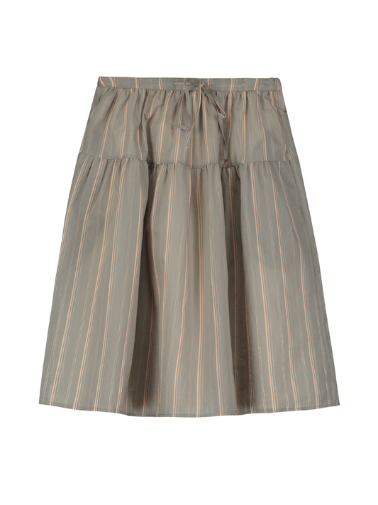 STRIPED MIDI SKIRT
