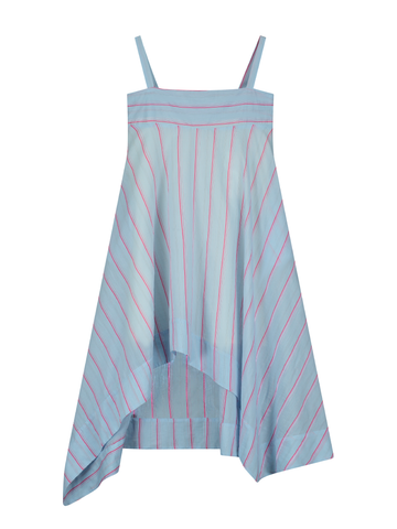 ASYMMETRICAL STRIPED DRESS