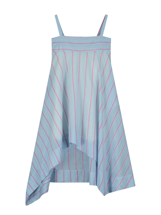 ASYMMETRICAL STRIPED DRESS