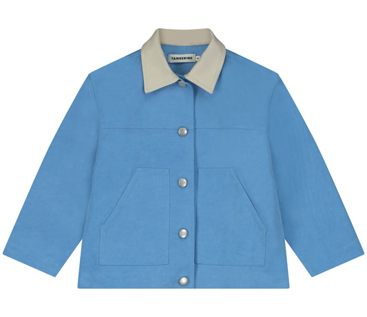 Chaqueta de camionero con cuello en contraste 