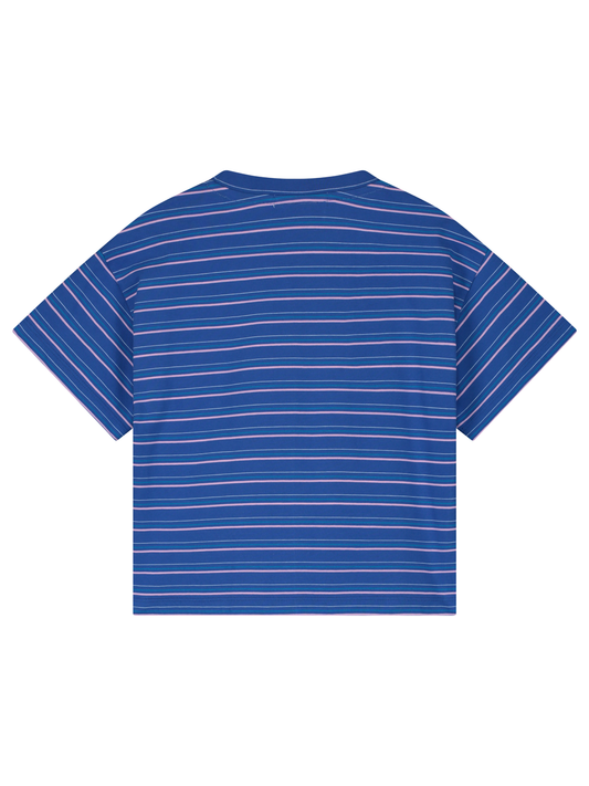 BLUE PINK STRIPED T-SHIRT