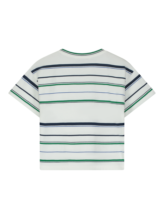 BLUE GREEN STRIPED T-SHIRT