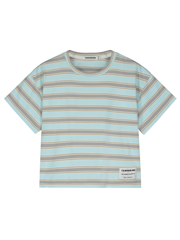 AQUA GRAY STRIPED T-SHIRT