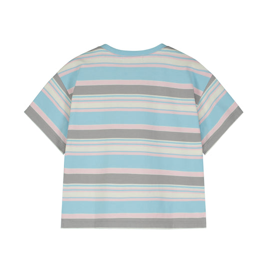 Aqua Gray Striped T-Shirt