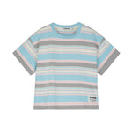 Aqua Gray Striped T-Shirt