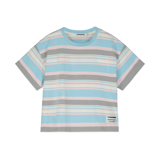 Aqua Gray Striped T-Shirt