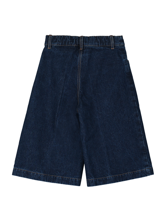 Relaxed Fit Laser-Washed Denim Bermuda Shorts