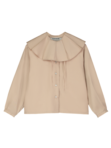 Ruffled Collar Serge Blouse