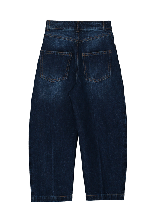 Stone-Washed Barrel Pants