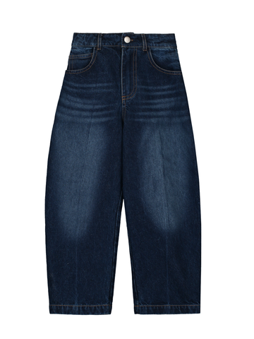 Stone-Washed Barrel Pants