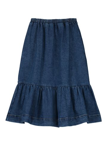 Denim Gathered Skirt