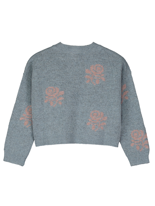 Floral-Motif Cardigan