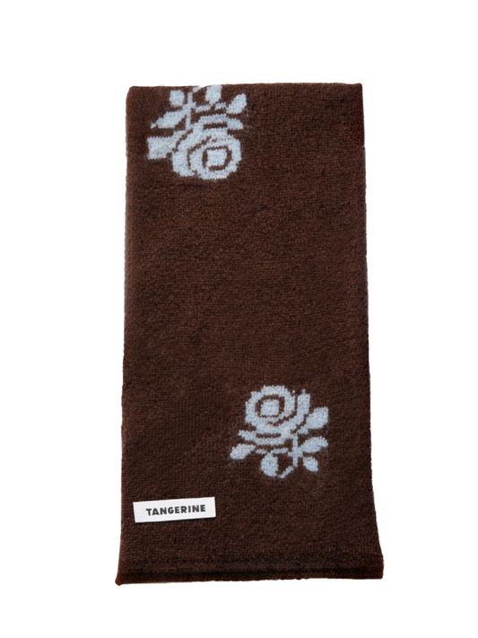 Graphic-Flower Wool Scarf