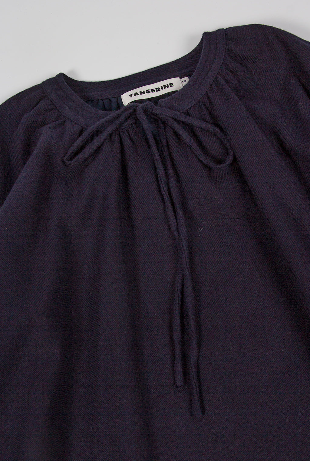 Volumed Sleeve Twill Dress / Pre-order